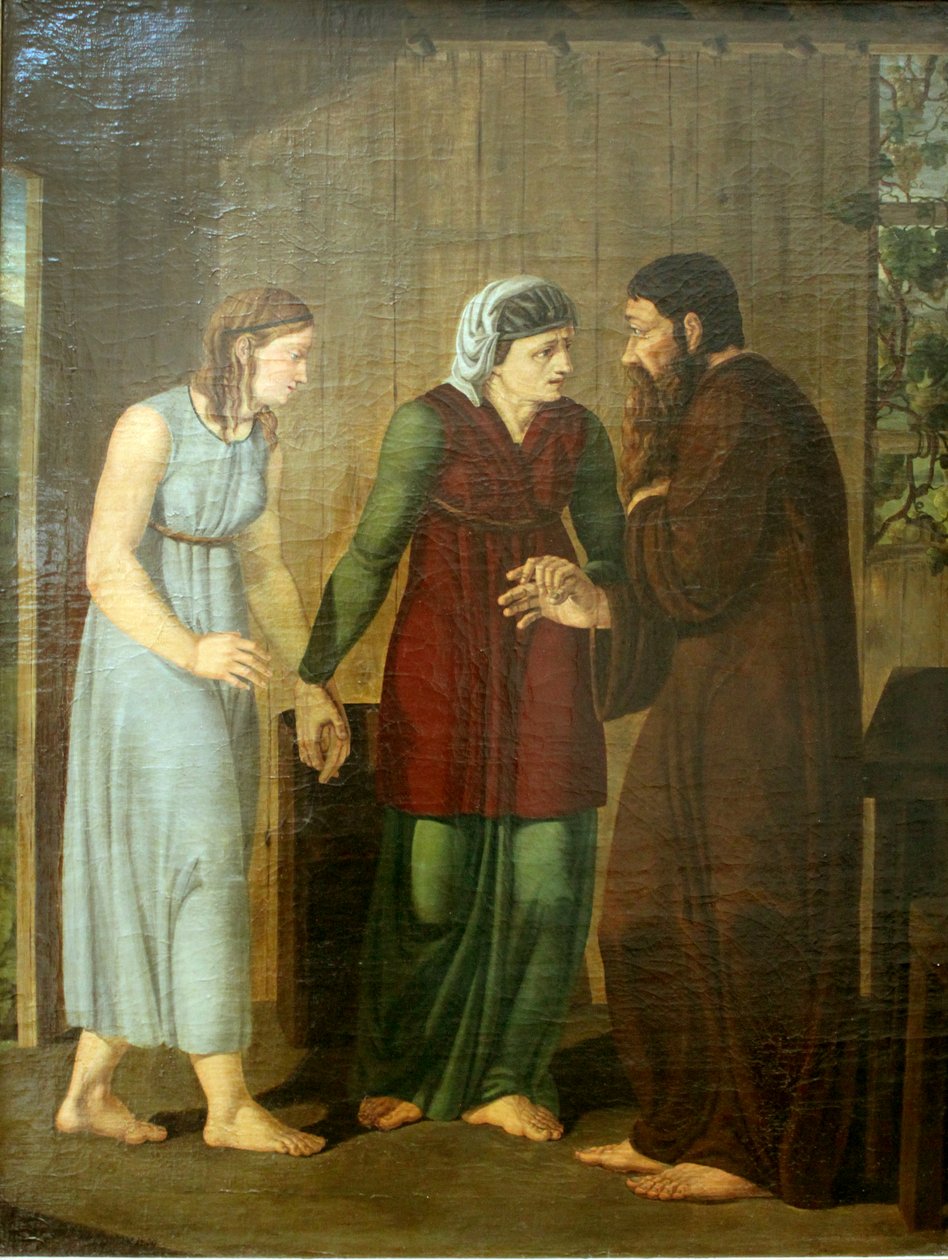 Duits: Zuführung der Hagar Hagar wordt Abrahams concubine door Joseph Wintergerst