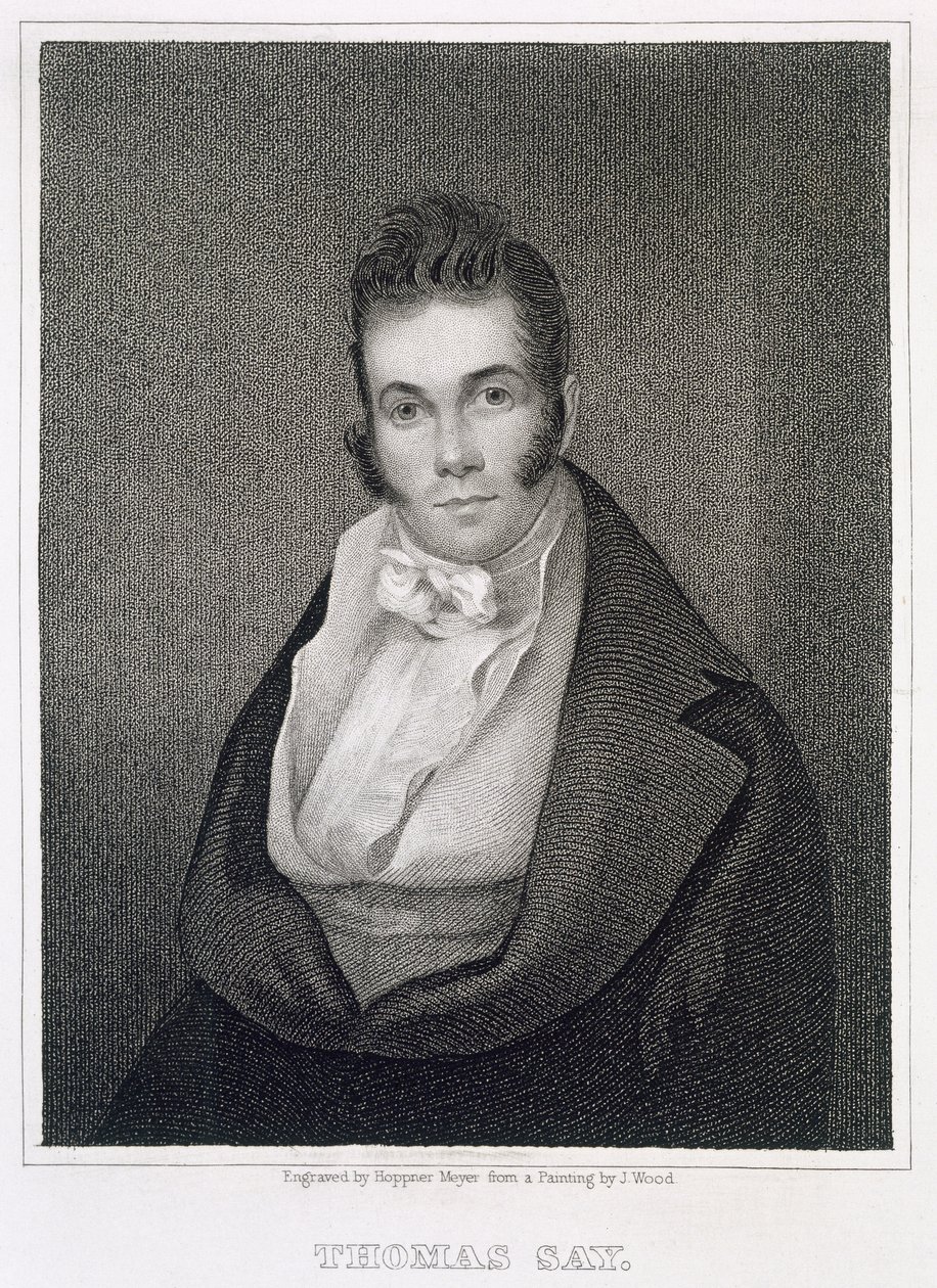 Thomas Say (1787-1834), gegraveerd door Henry Hoppner Meyer (1787-1847) door Joseph Wood