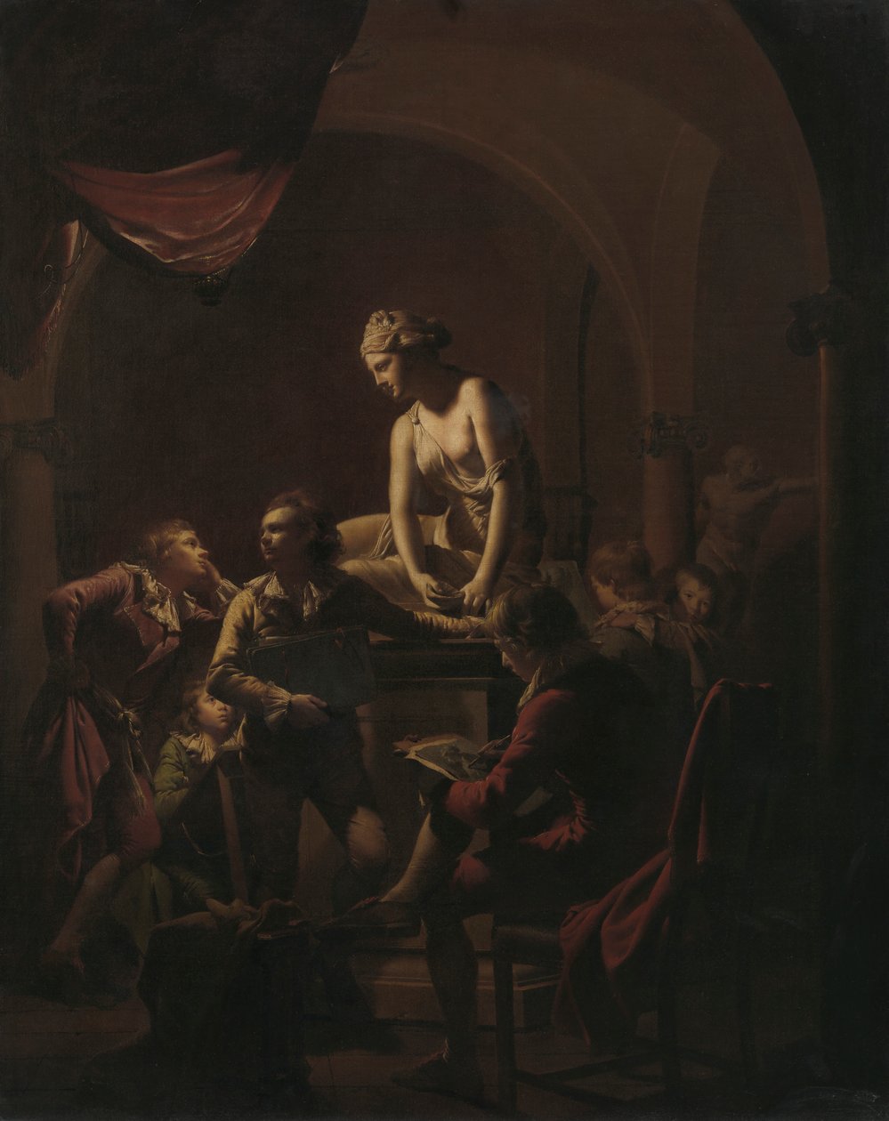Academie bij Lamplicht door Joseph Wright of Derby