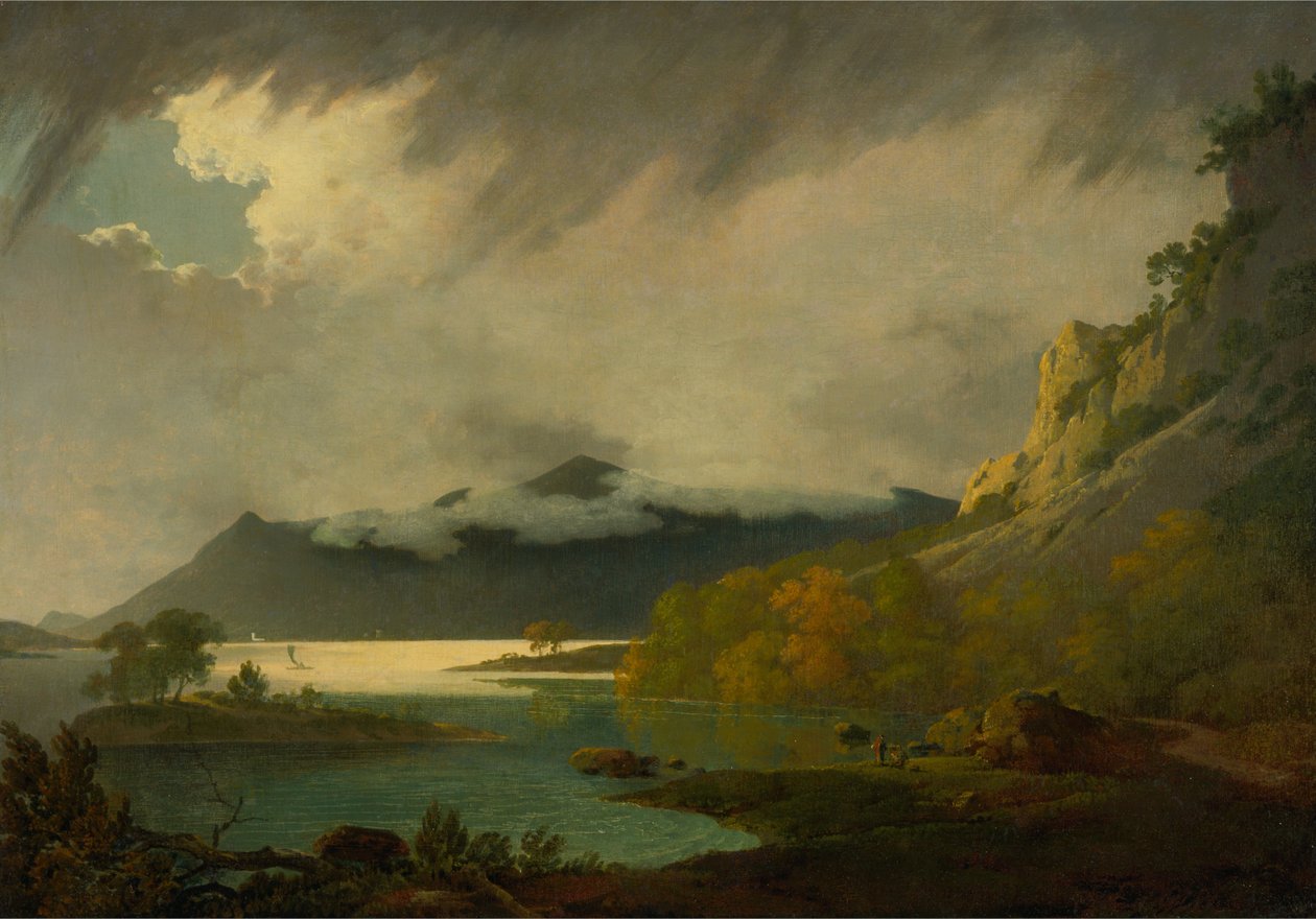 Derwent Water, met Skiddaw in de verte door Joseph Wright of Derby