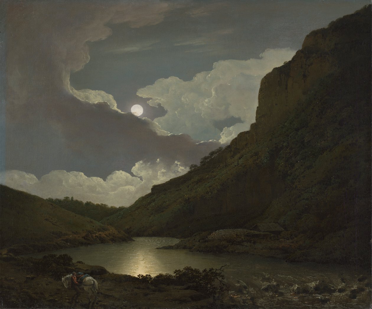 Matlock Tor bij Maanlicht door Joseph Wright of Derby