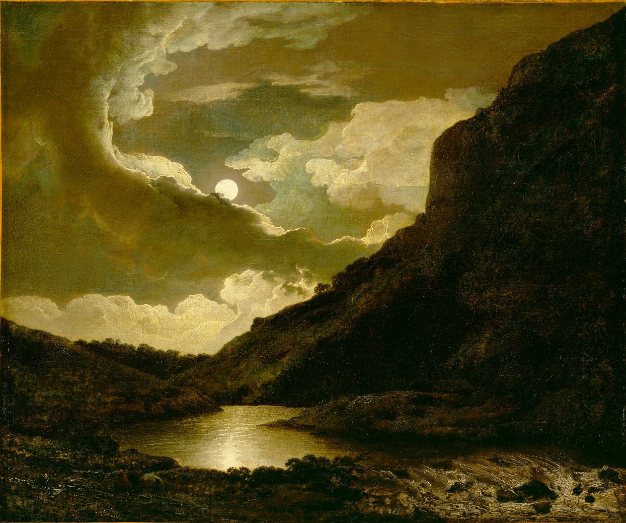 Matlock Tor bij maanlicht door Joseph Wright of Derby