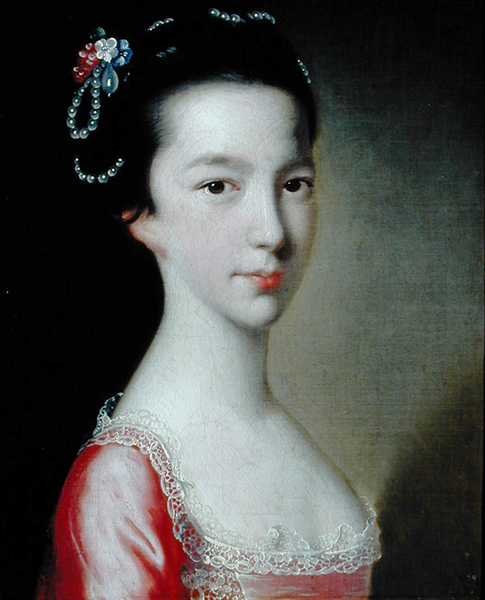 Portret van een meisje (Jane Monck) door Joseph Wright of Derby