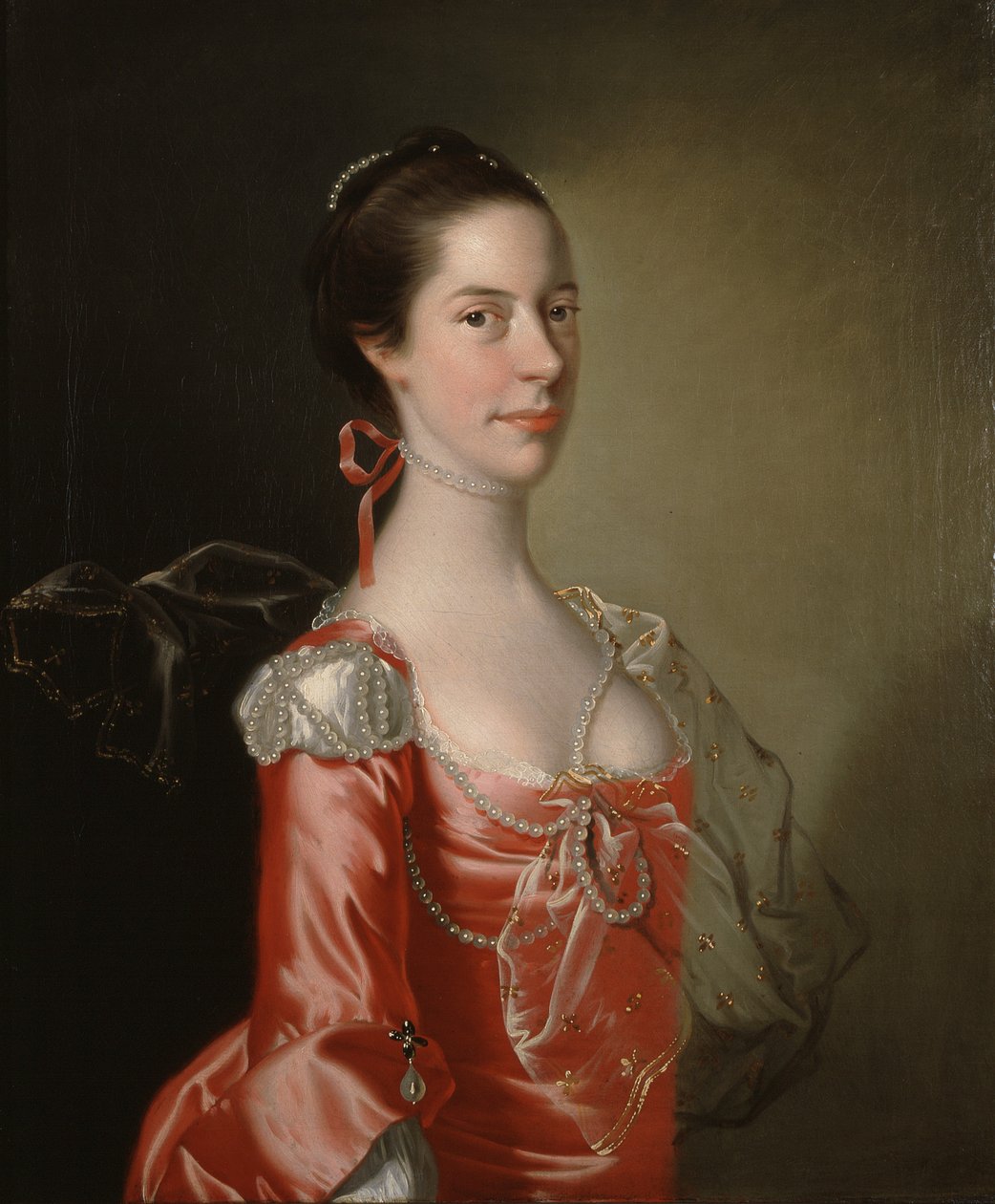 Portret van een dame, ca. 1760 (olieverf op doek) door Joseph Wright of Derby