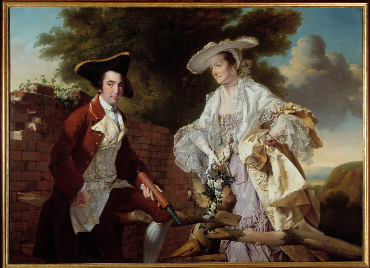 Portret van de cartograaf Peter Perez Burdett (1735-1793) en zijn vrouw Hannah door Joseph Wright of Derby