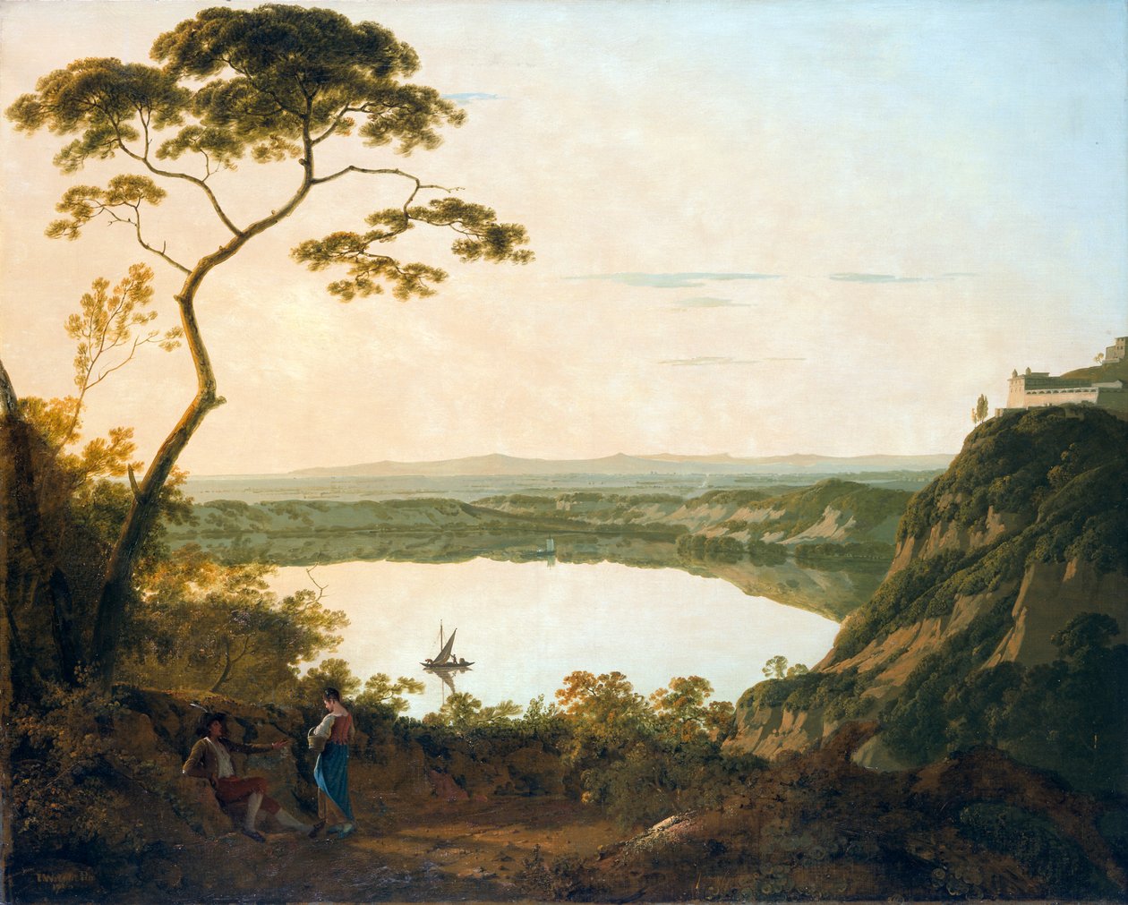 Het meer van Albano door Joseph Wright of Derby