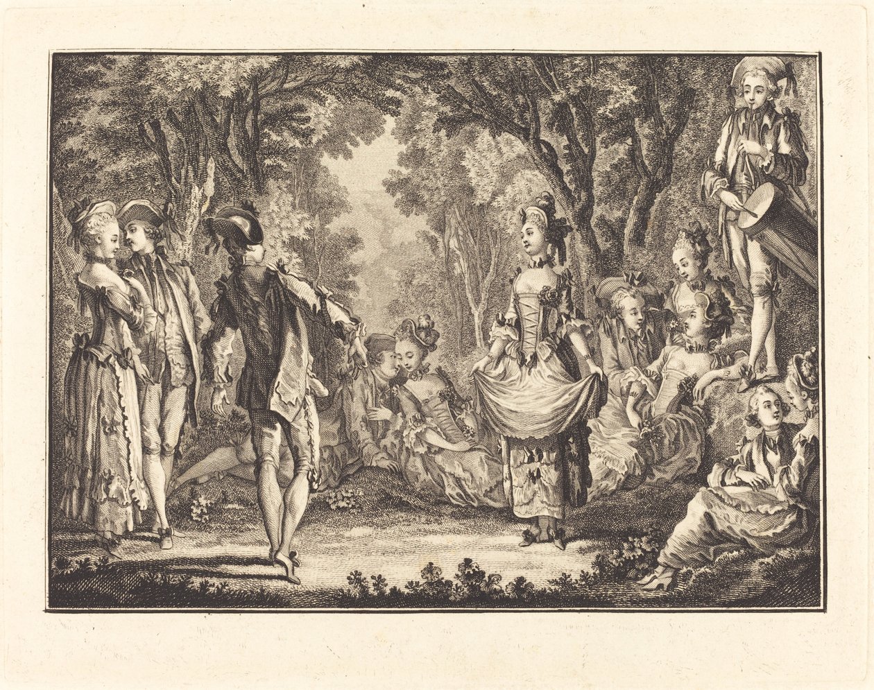 Boerendans door Joseph de Longueil after Charles Eisen