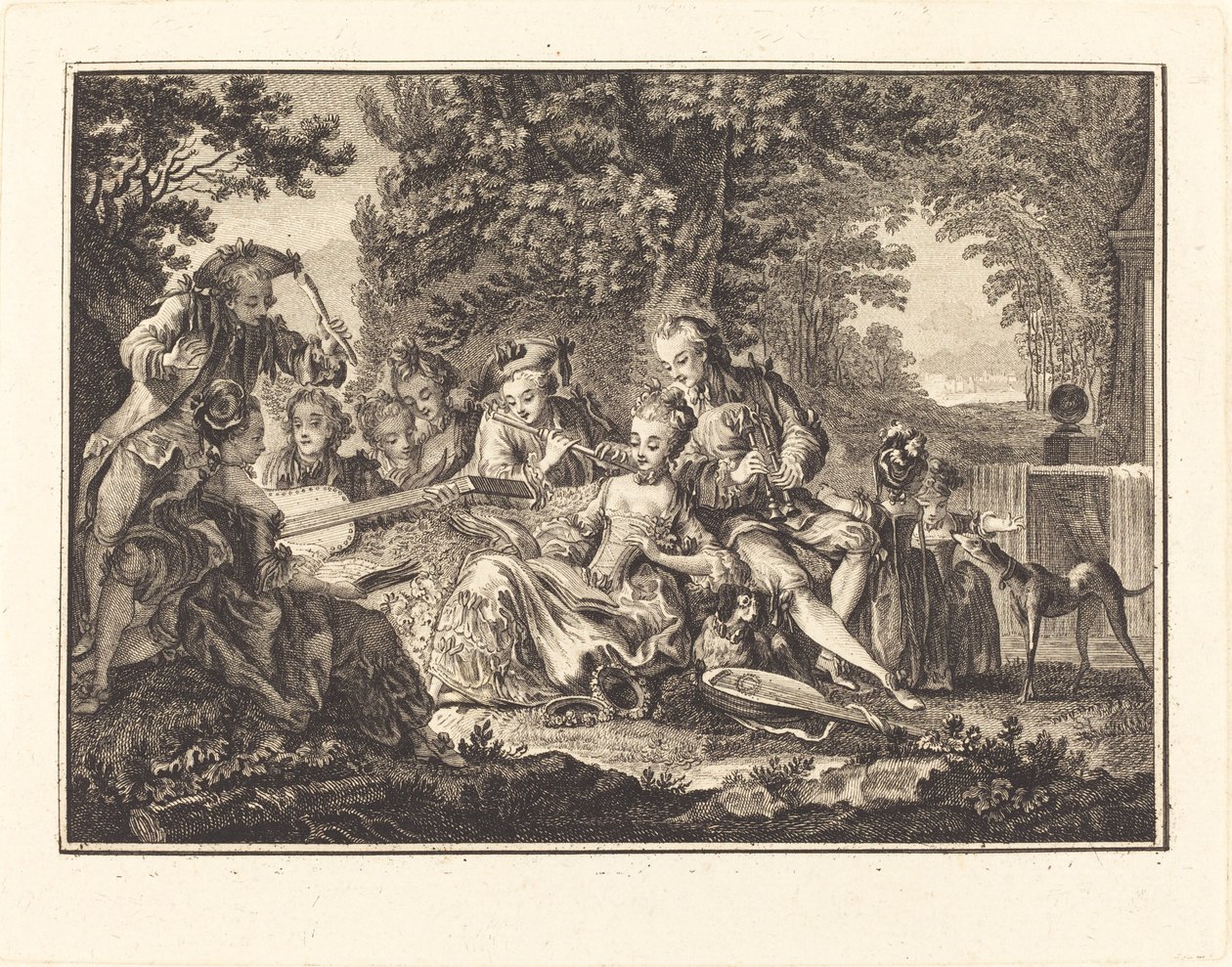 Landelijk concert door Joseph de Longueil after Charles Eisen