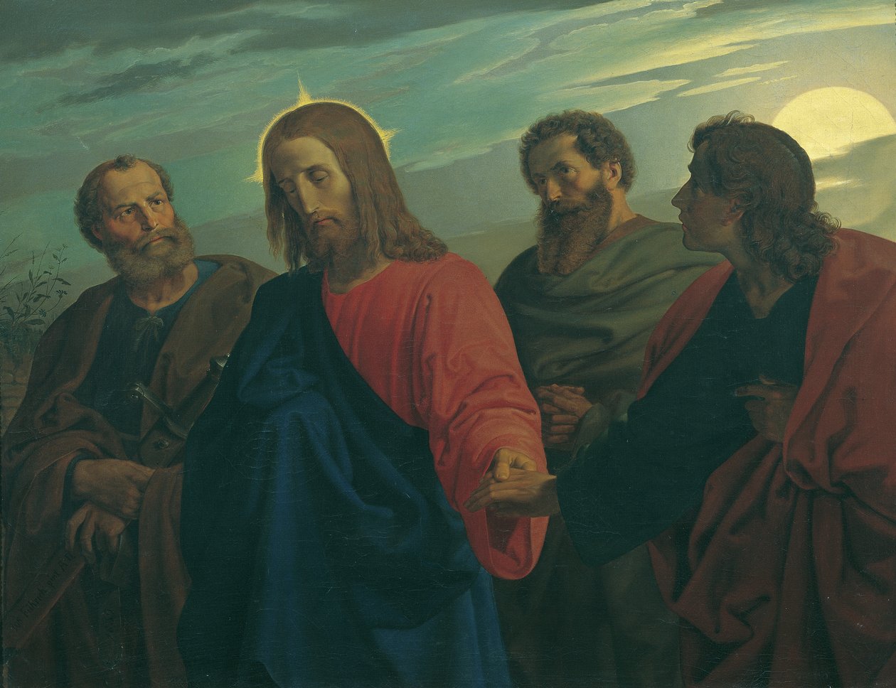 Het Afscheid van Christus van Zijn Discipelen (Gang naar Gethsemane) door Joseph von Fuhrich