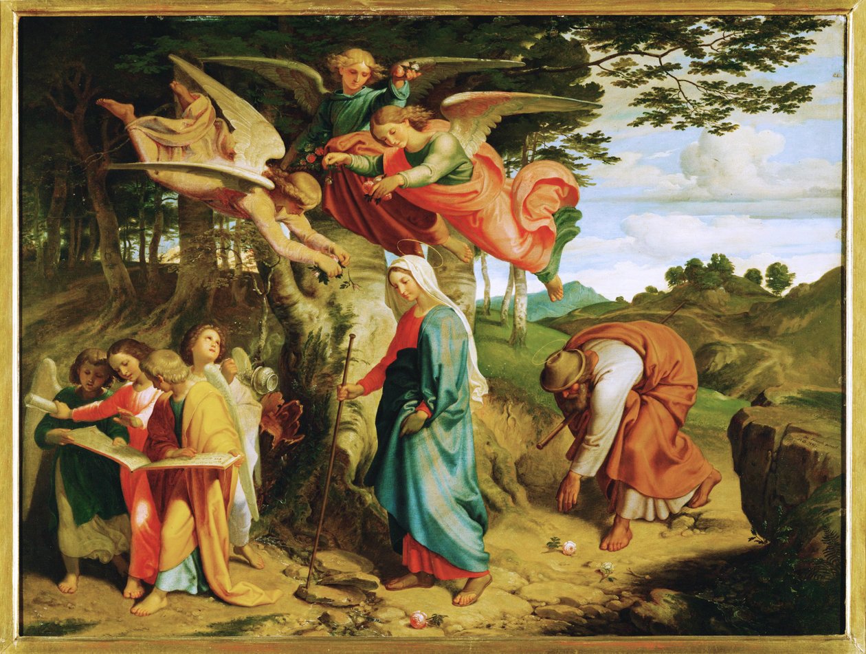 Gang Mariae ueber das Gebirge - De wandeling van de Maagd Maria over de bergen ... (schilderij op doek) door Joseph von Fuhrich