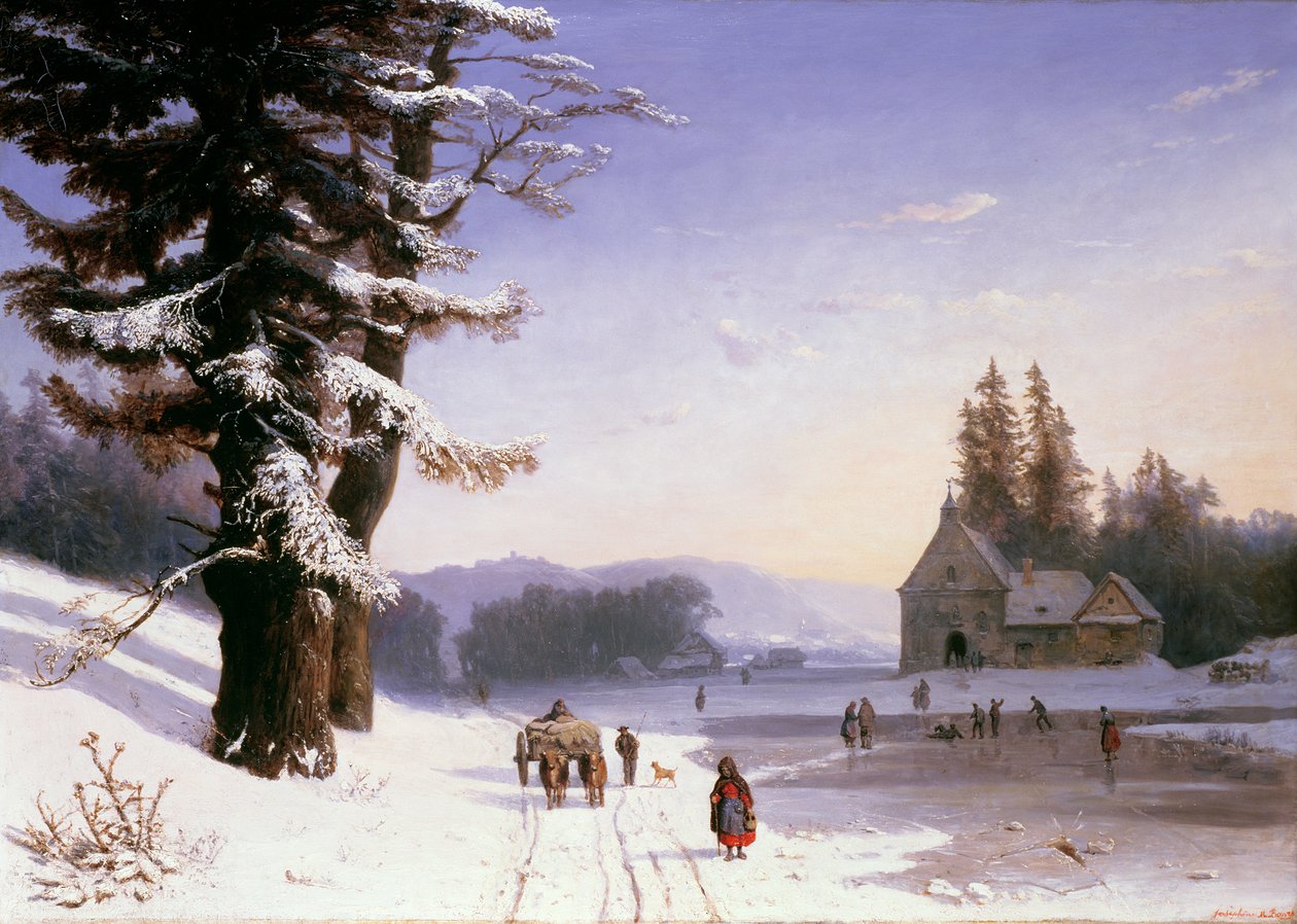 Sneeuwtafereel in het Zuiden van Frankrijk, 1868 door Josephine Bowes