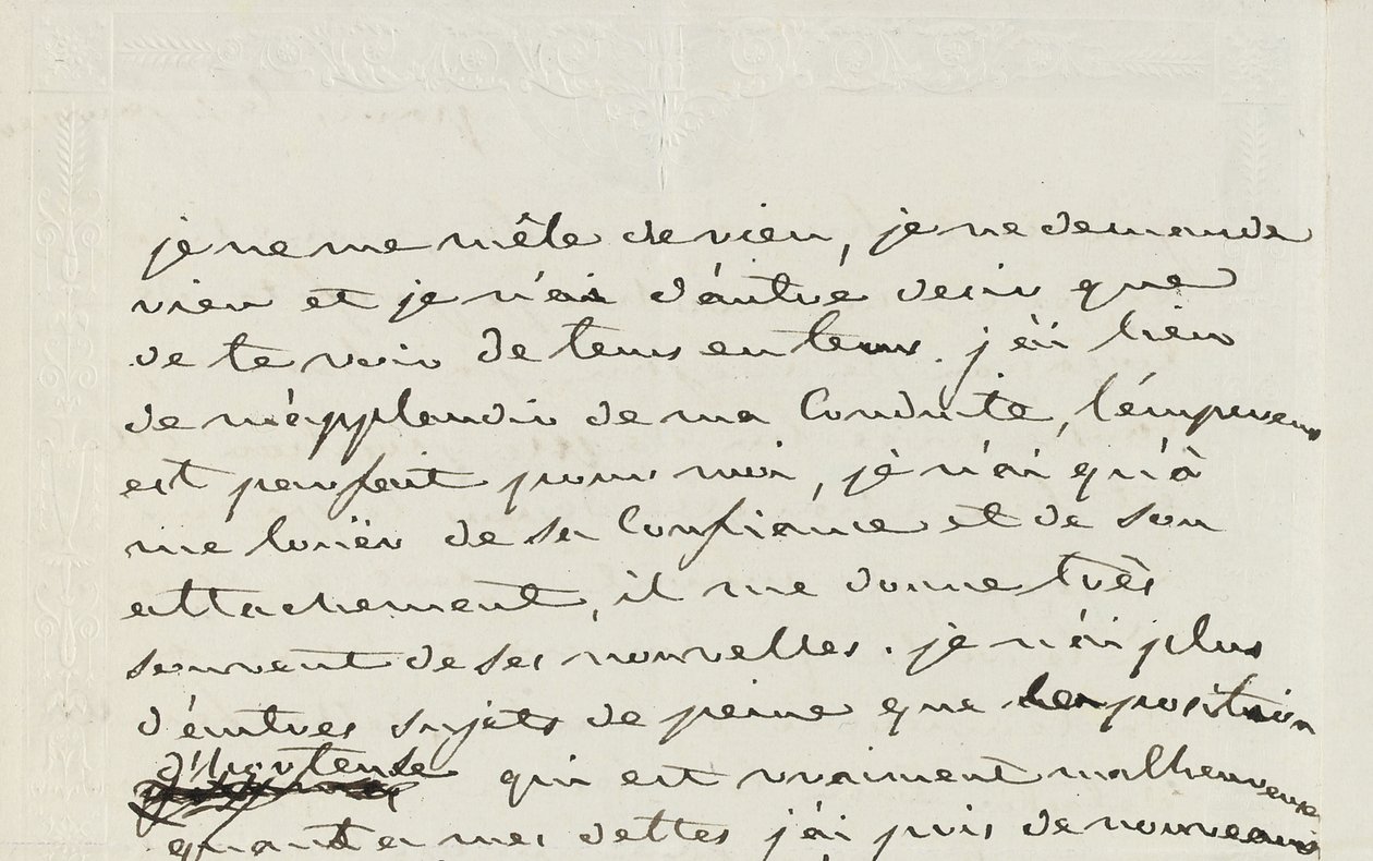 Handgeschreven brief aan Eugene de Beauharnais, Parijs, 2 januari 1809 door Josephine de Beauharnais