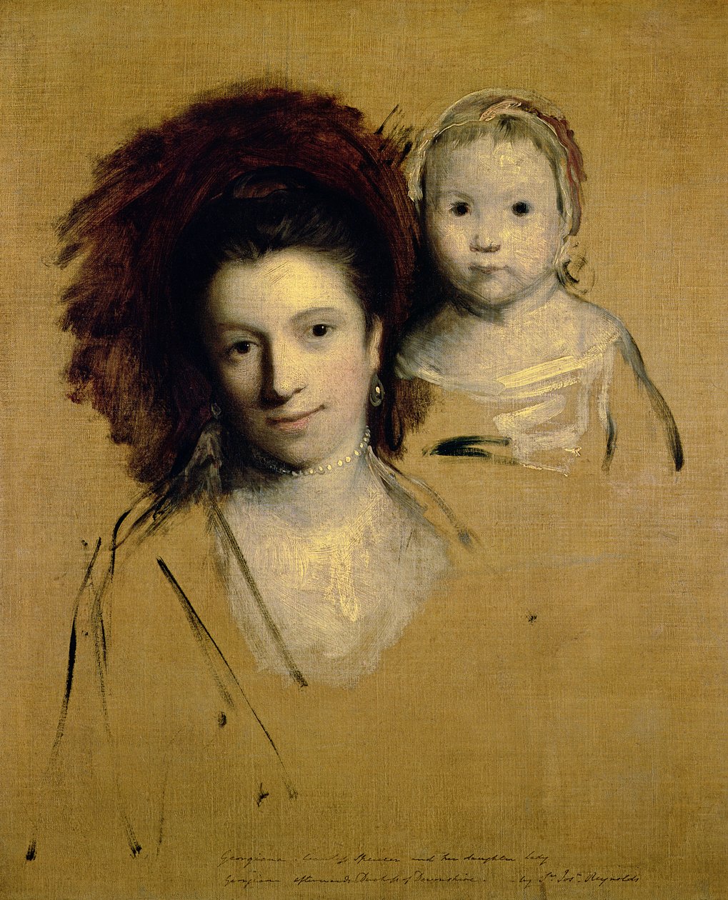Georgiana, gravin Spencer en haar dochter Lady Georgiana, later hertogin van Devonshire, 1759 door Joshua Reynolds