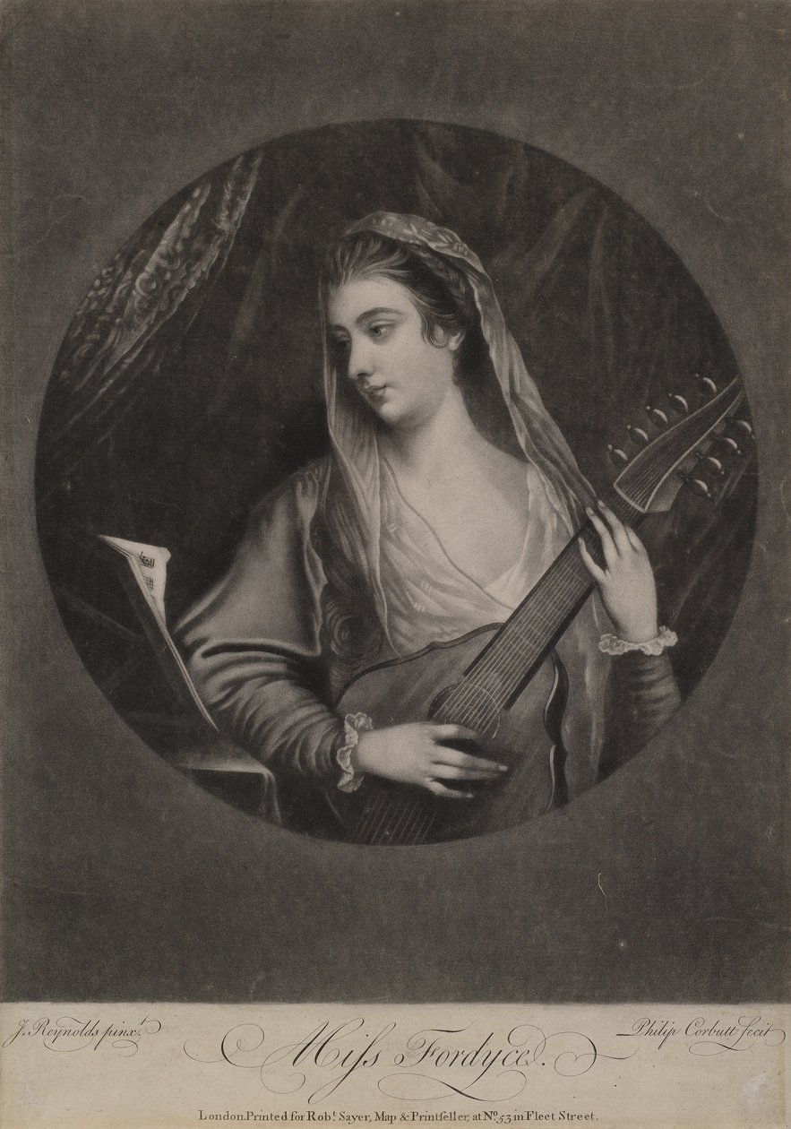 Miss Fordyce, gegraveerd door Richard Purcell (alias Charles of Philip Corbutt, fl. 1746-66), ca. 1770 door Joshua Reynolds