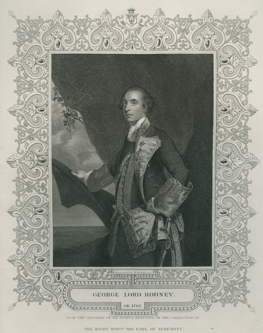 Sir George Brydges Rodney door Joshua Reynolds