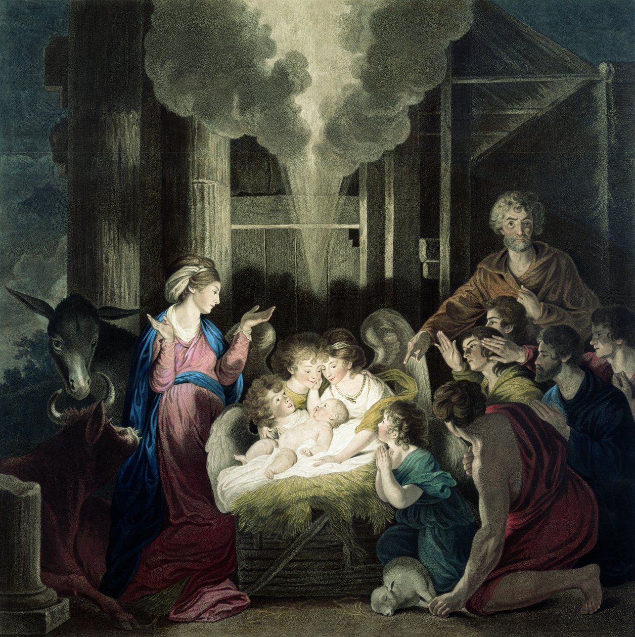 De Geboorte, gegraveerd door G.S. en S.G. Facius, 1785 door Joshua Reynolds