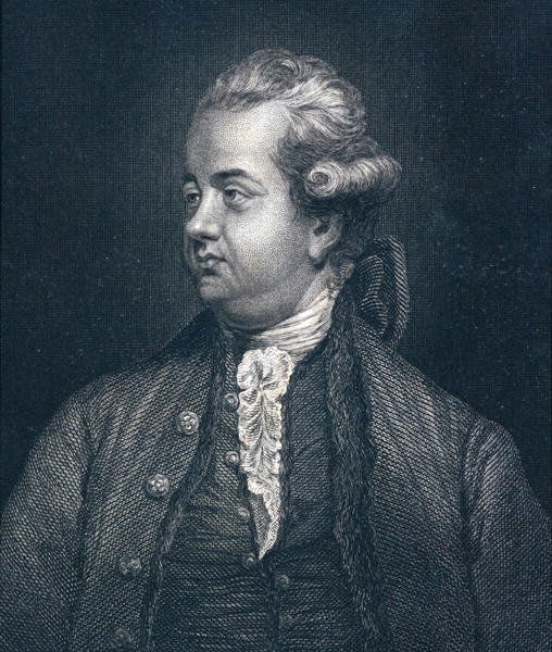 Edward Gibbon (1737-94) (gravure) door Joshua (after) Reynolds