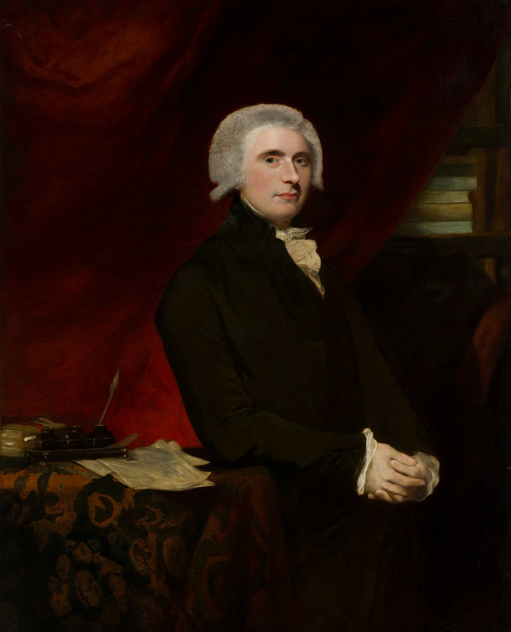 Portret van Thomas, Lord Erskine (1750-1823) in zijn bibliotheek door Joshua (circle of) Reynolds