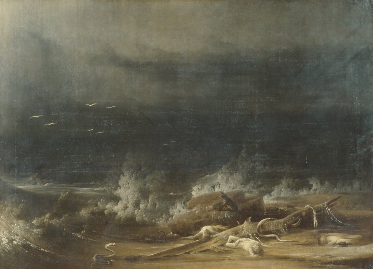 De zondvloed op zijn einde, ca. 1813 door Joshua H. Shaw