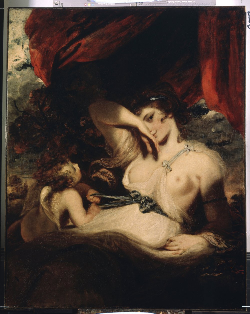 Cupido die de zone van Venus losmaakt door Joshua Reynolds