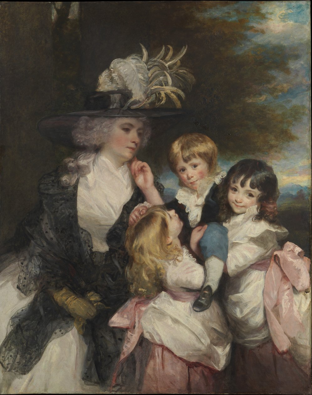 Lady Smith Charlotte Delaval en haar kinderen George Henry, Louisa en Charlotte, 1787 door Joshua Reynolds