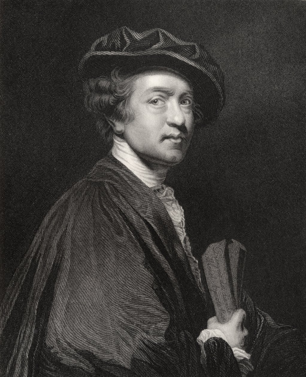 Sir Joshua Reynolds, gegraveerd door J. Cochran, uit 