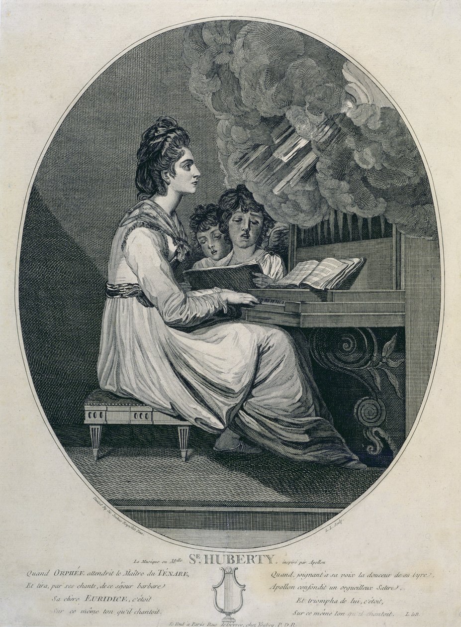 De muziek van juffrouw S. Huberty geïnspireerd door Apollo door Joshua Reynolds