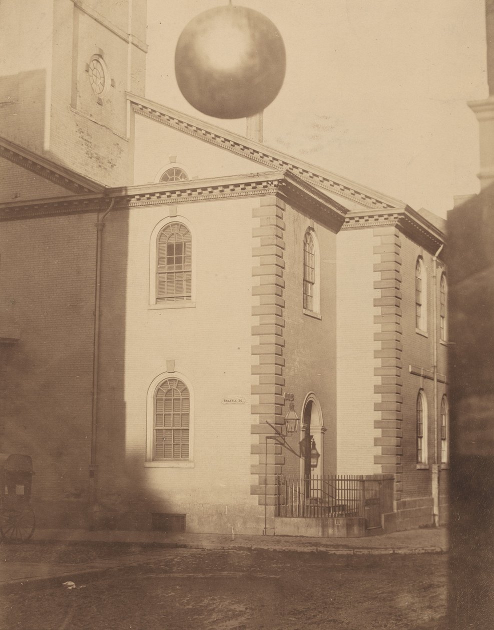 Brattle Square kerk,jaren 1850 (foto) door Josiah Johnson Hawes