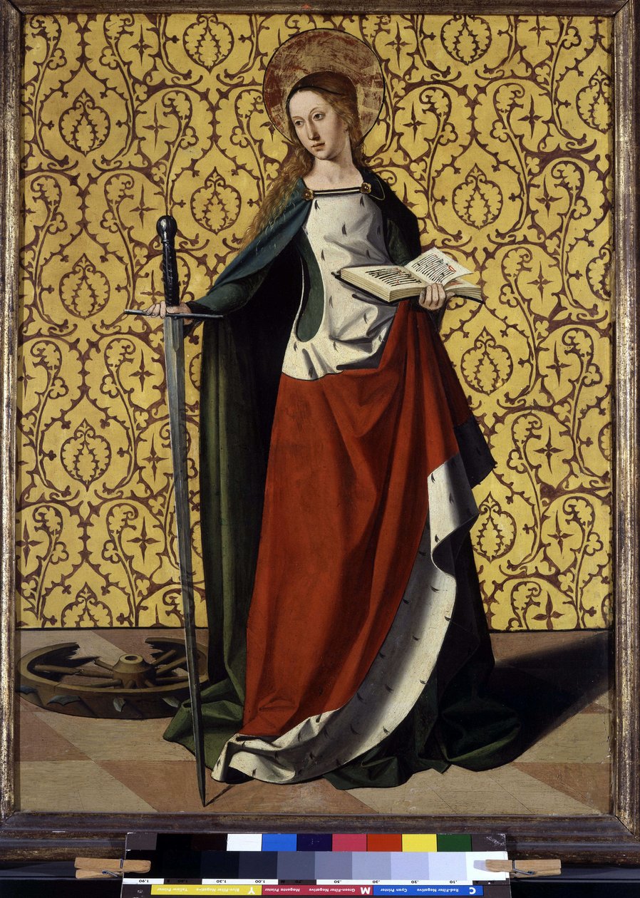 Achterkant van altaarstuk: St. Catharina van Alexandrië door Josse (fl.1493 1508) Lieferinxe