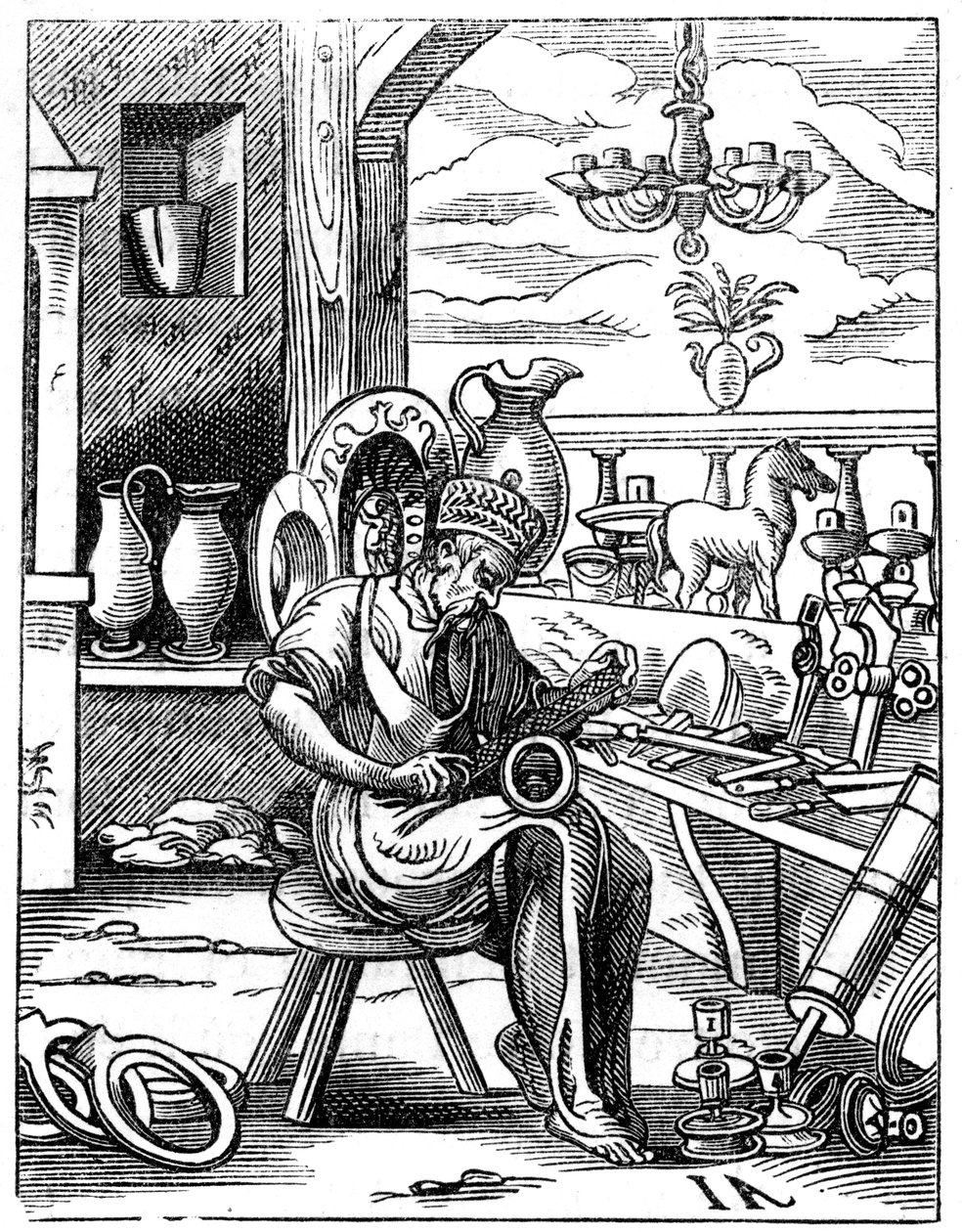 Kopermaker, 16e eeuw, 1849 door Jost Amman