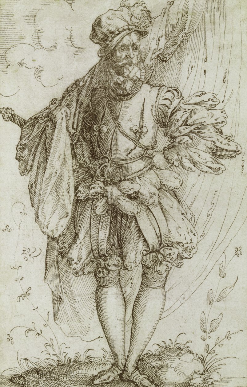 Vaandeldrager met een vlag, 1560s door Jost Amman