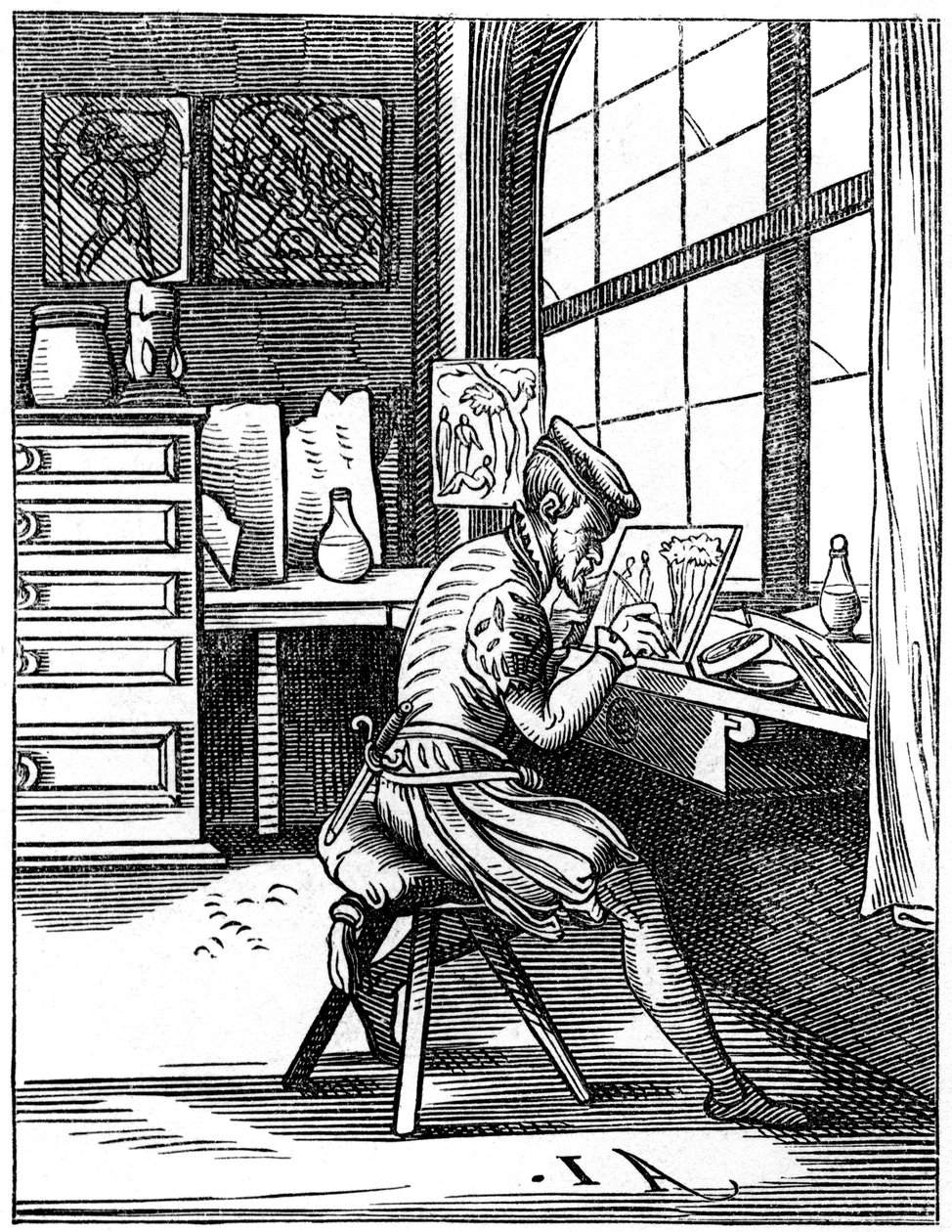 Verlichter, 16e eeuw, 1849 door Jost Amman