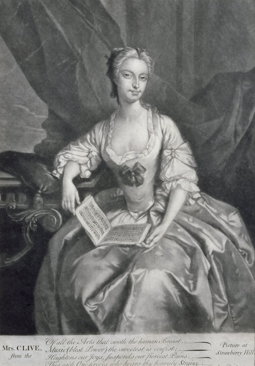 Portret van Kitty Clive, gegraveerd door Alexander van Haecken door Jozef van Aken