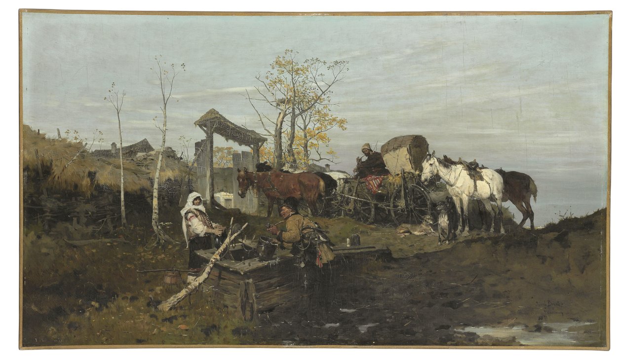 Gesprek bij de bron, 1877 door Jozef Brandt