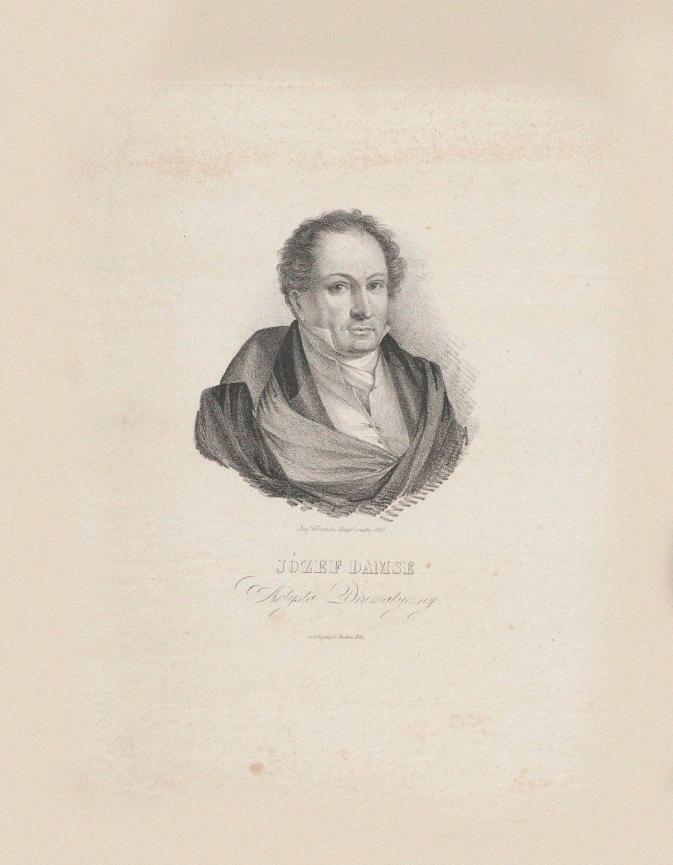 Portret van de componist Józef Damse 1789-1852, 1840 door Jozef Hilary Glowacki