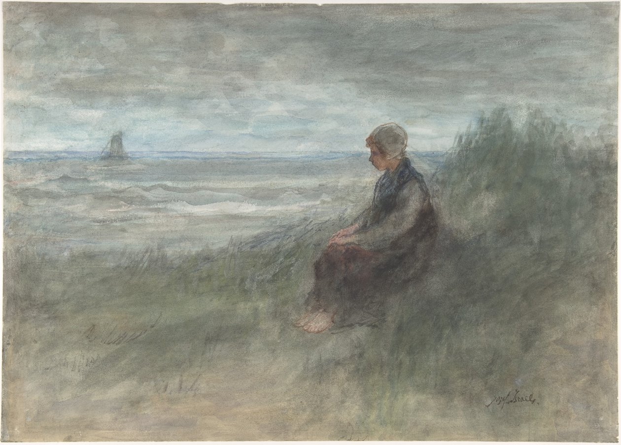 Meisje in de duinen door Jozef Israëls