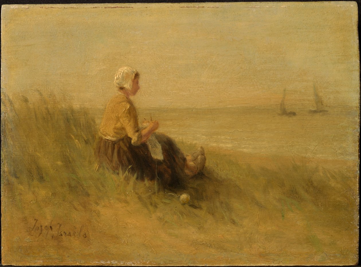 Vrouw aan de oever door Jozef Israëls