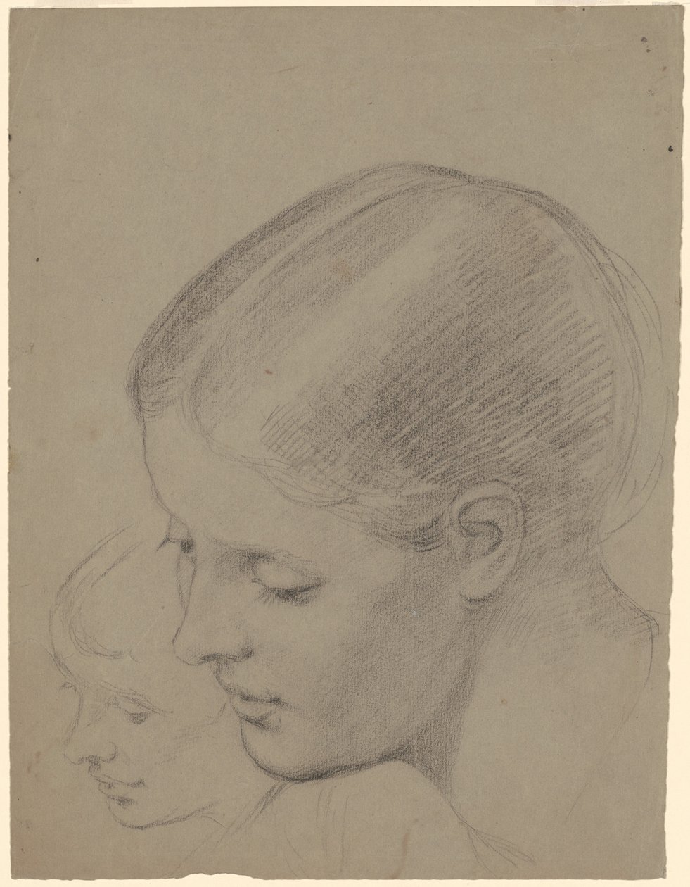 Studies van een Vrouwelijk Hoofd [recto] door Jr. Enoch Wood Perry