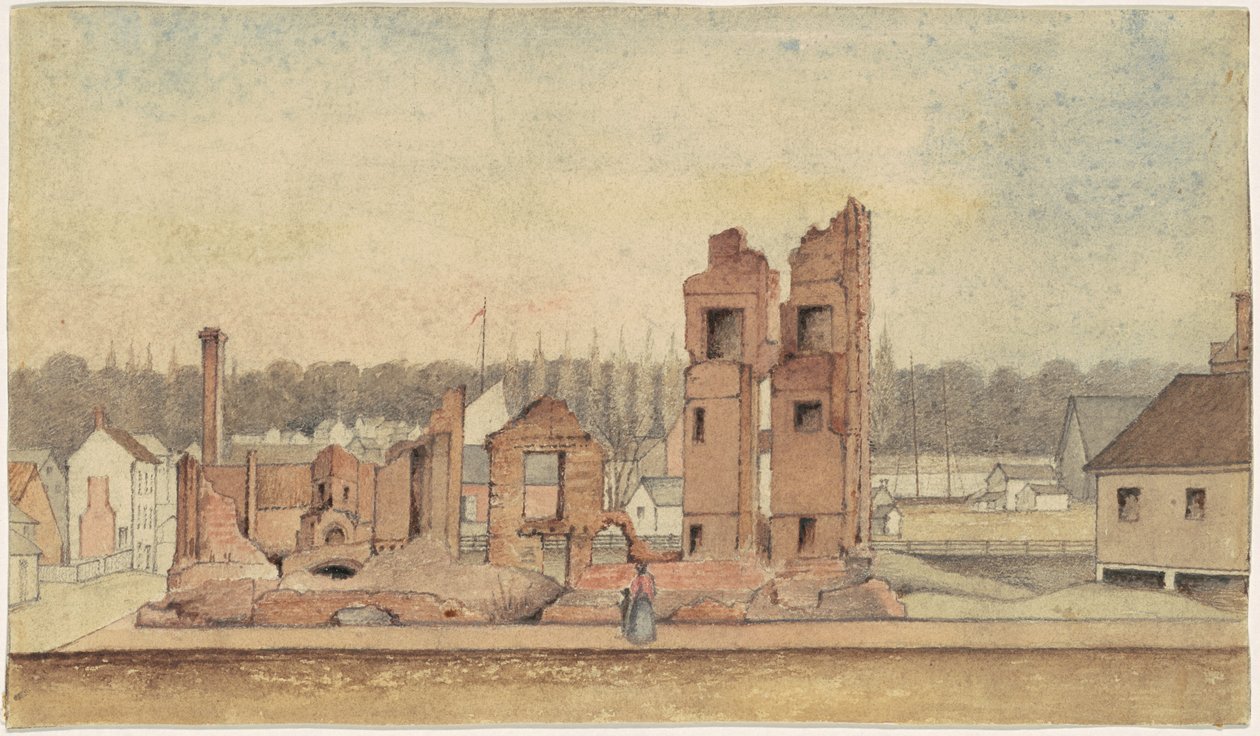 Ruïnes van een Herberg, Petersburg, Virginia door Jr. William Skinner Simpson
