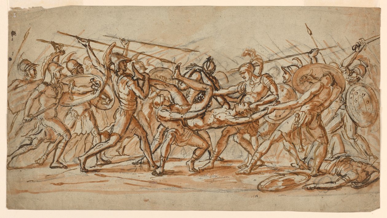 De Strijd om het Lijk van Patroclus door Jérôme Martin Langlois