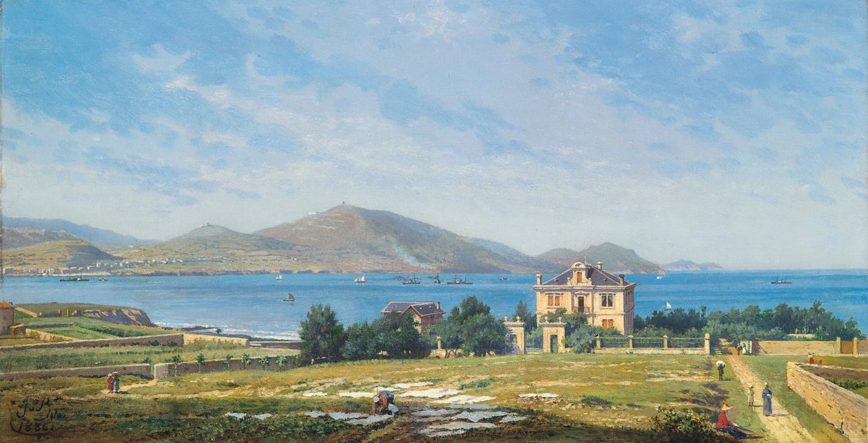 Uitzicht op El Abra, Bilbao, vanaf Algorta door Juan de Barroeta