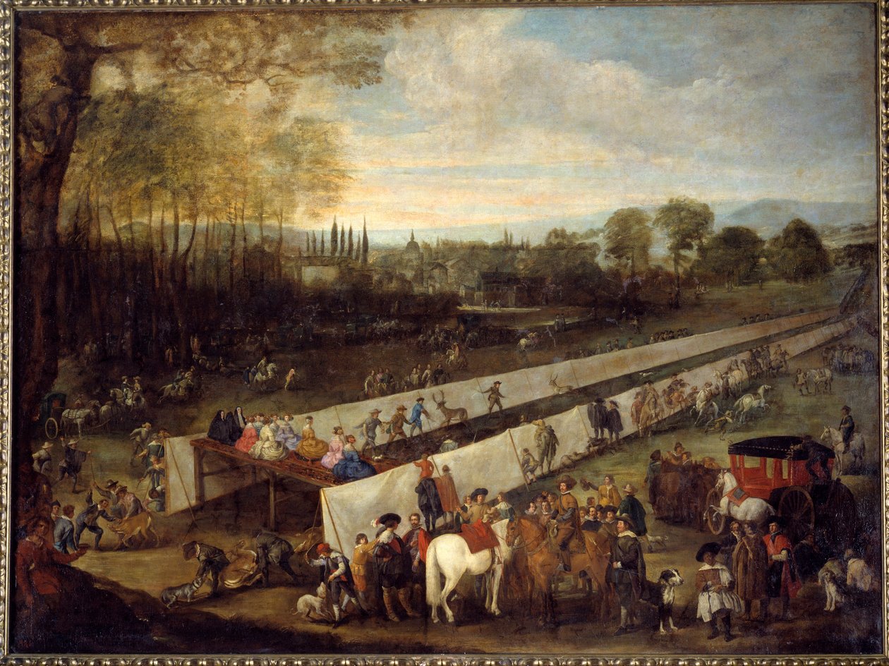 De jacht van Tabladillo in Aranjuez door Juan Bautista Martinez del (attr. to) Mazo