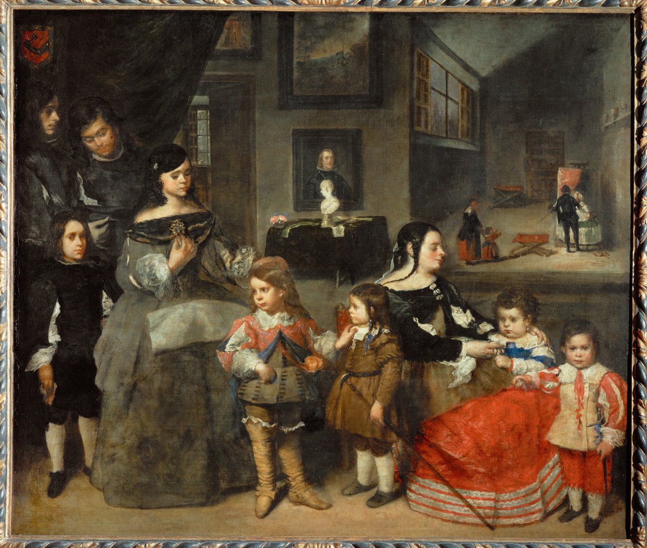 De familie van de kunstenaar (schilderij op doek) door Juan Bautista Martinez del Mazo