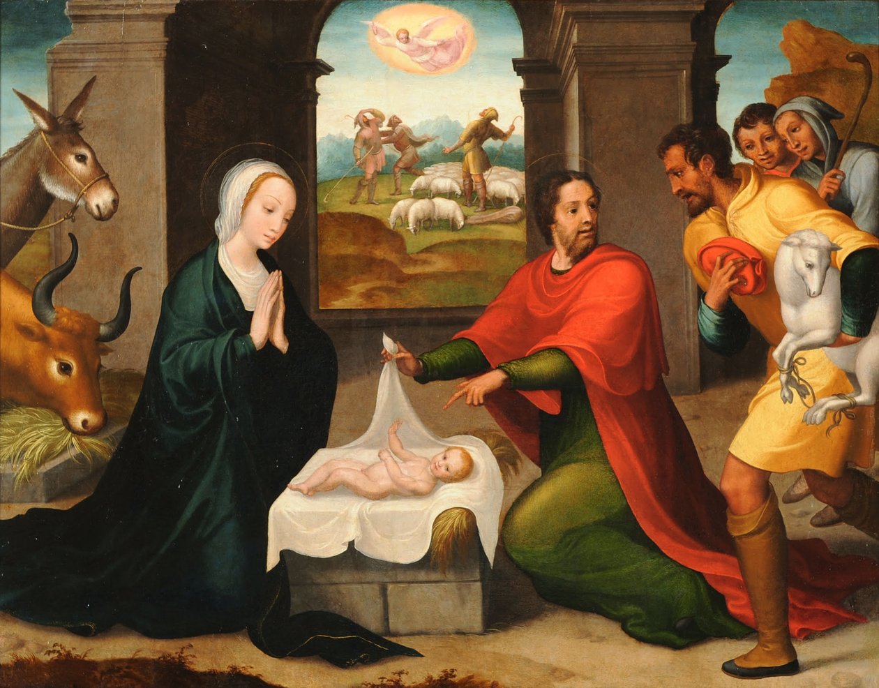 De aanbidding van de herders door Juan Correa de Vivar