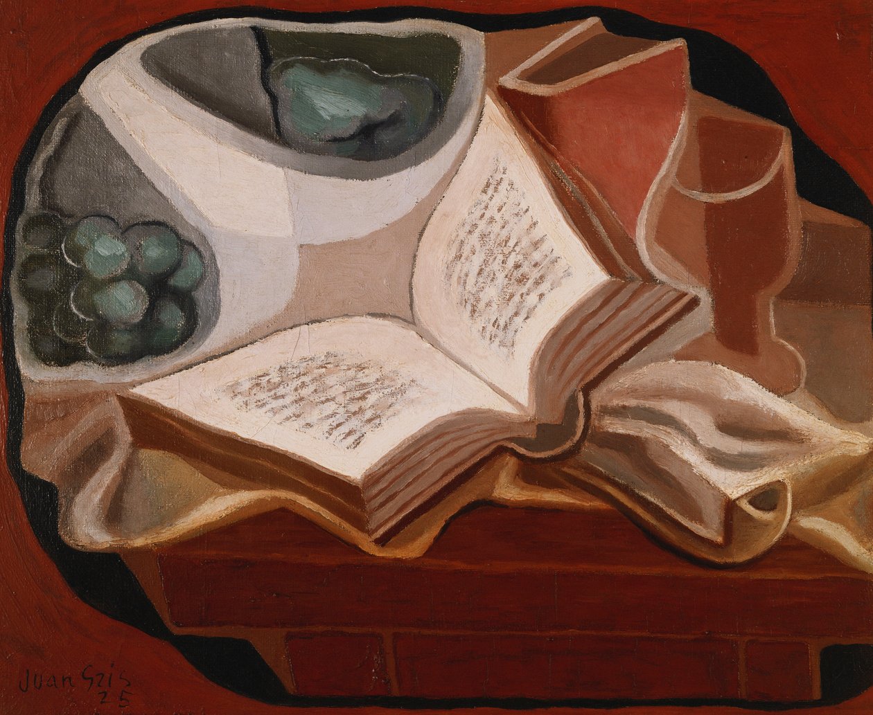 Boek en fruitschaal, 1925 door Juan Gris