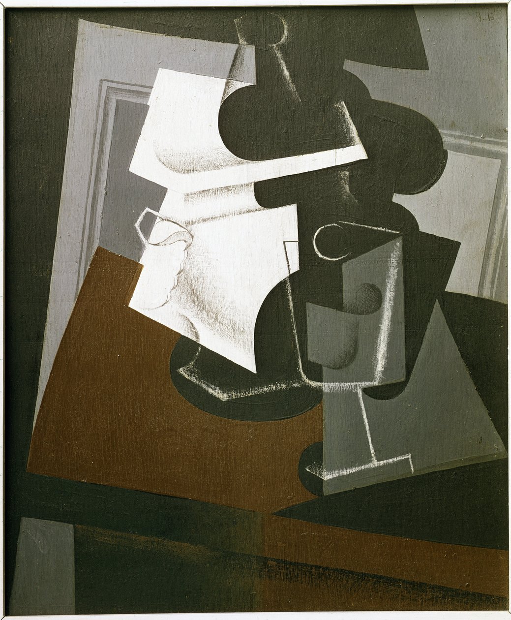 Stilleven op een tafel - Olie op hout door Juan Gris