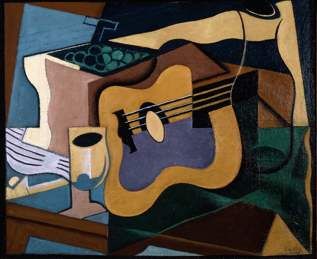 Stilleven met gitaar, oktober-november 1920 (olieverf op doek) door Juan Gris