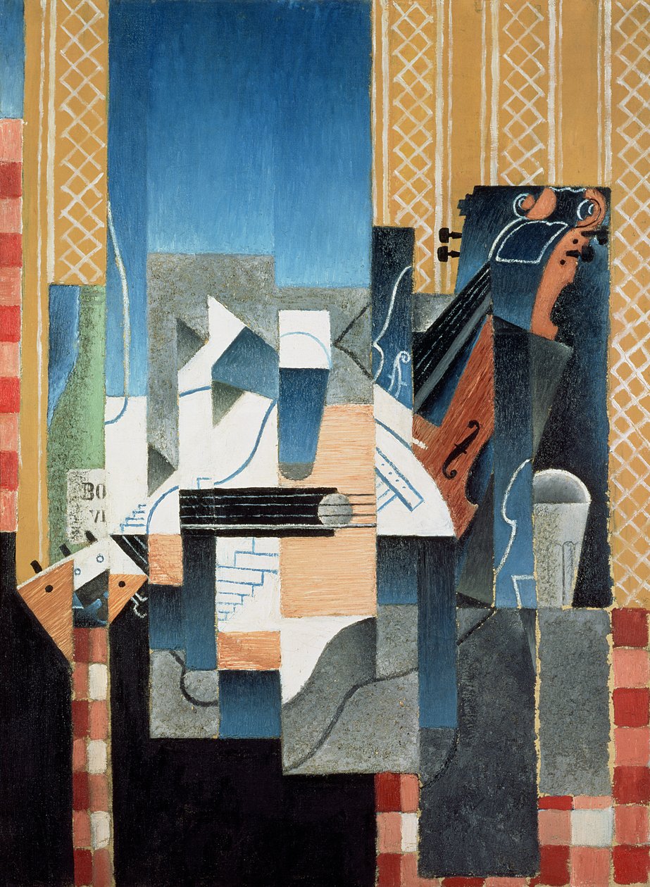 Stilleven met viool en gitaar door Juan Gris