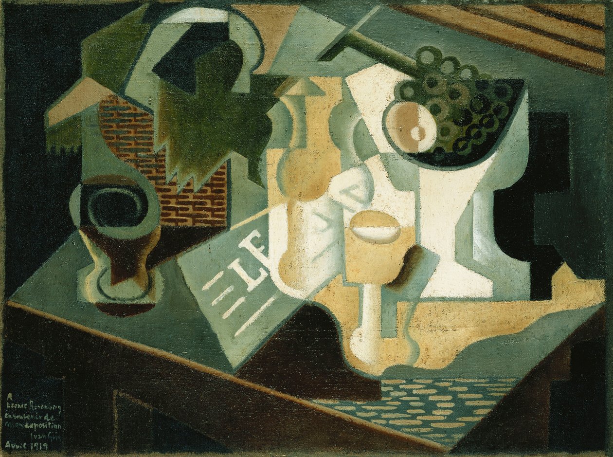 De tafel voor het gebouw, 1919 door Juan Gris