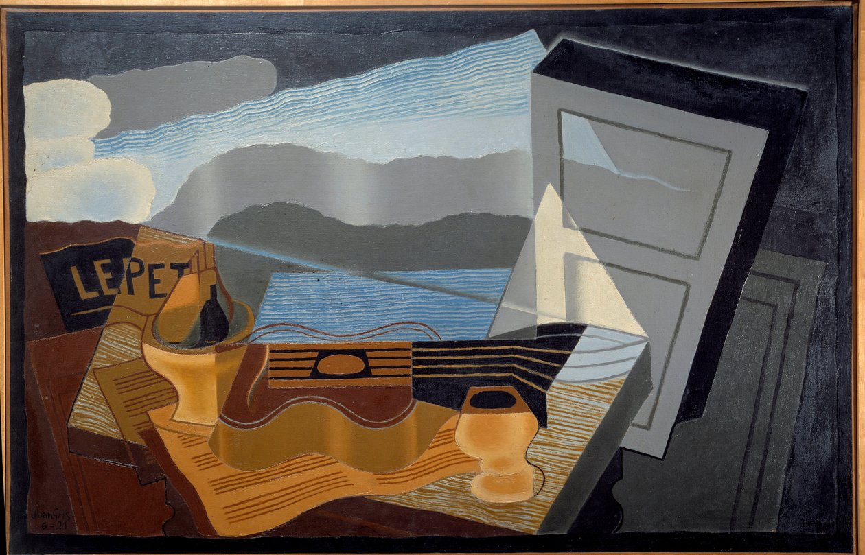 Het uitzicht op de baai. Schilderij door Juan Gris (1887-1927) Ec. Esp. door Juan Gris